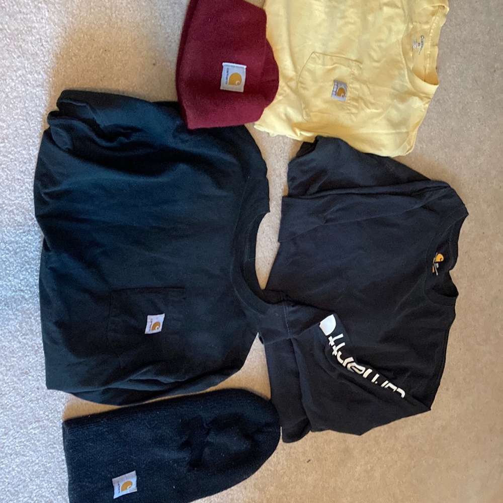 Carhartt lot of shirts beanies 5